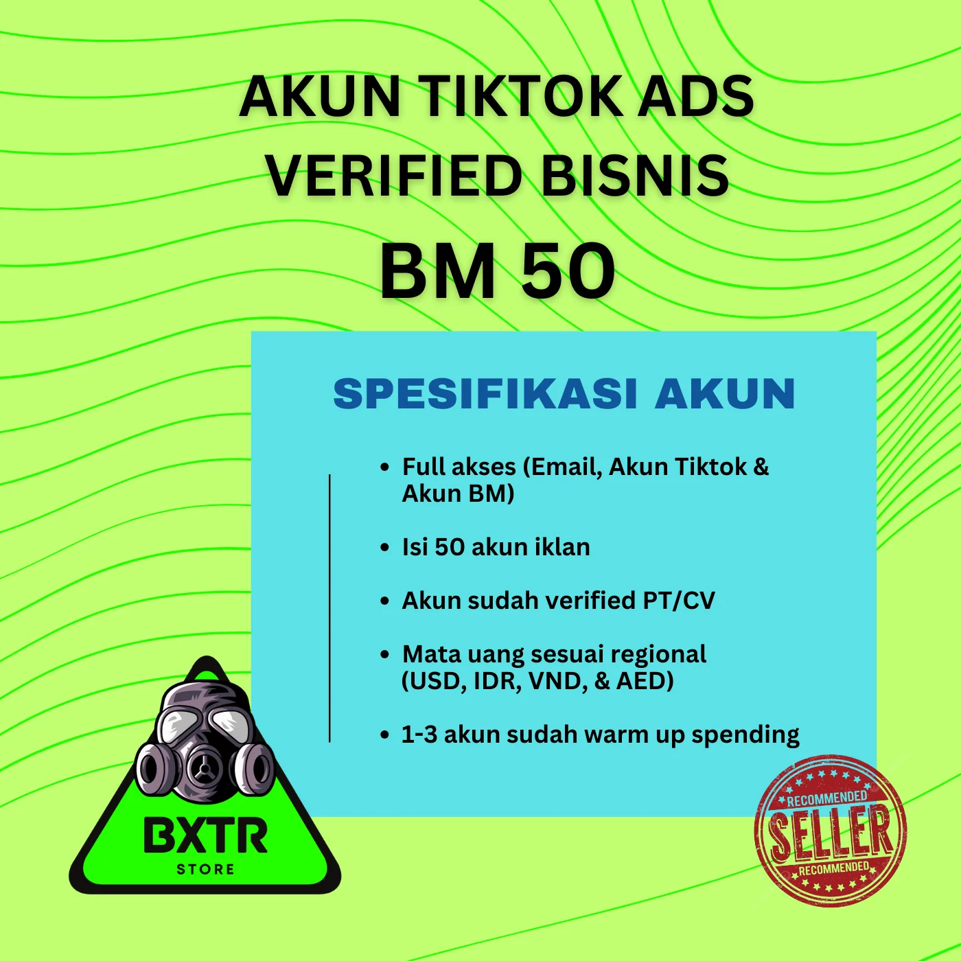 Akun Tiktok Ads BM50 Verified INDO (50 akun iklan)